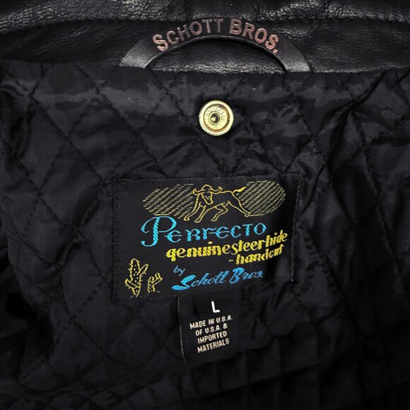 SCHOTT BROS PERFECTO Genuine Steerhide Leather Biker Jacket - Picture 14 of 15